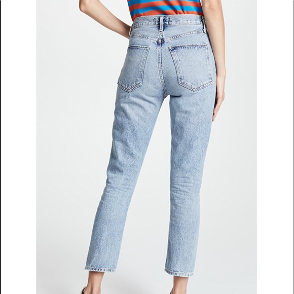 Agolde Riley High Rise Crop Jeans in Renewal - Picture 3 of 7